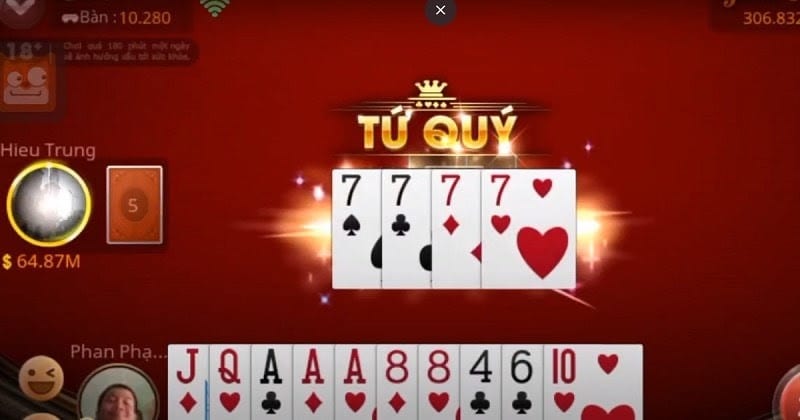 Game đánh bài Sâm có thối tứ quý